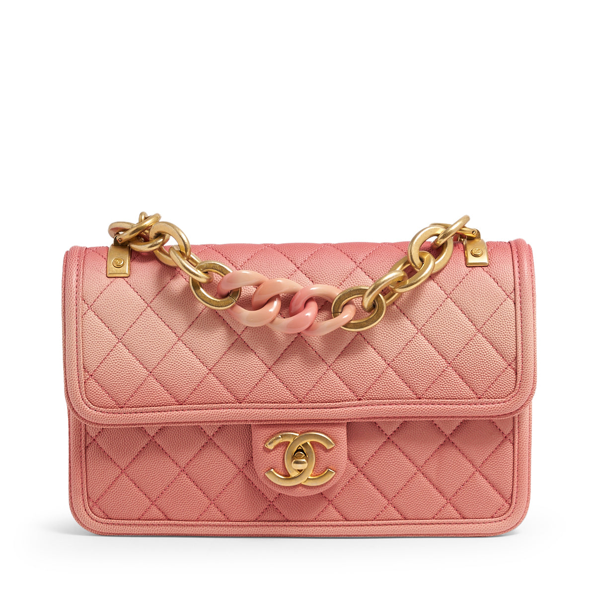 Chanel ombré sunset on the sea quilted caviar medium pink