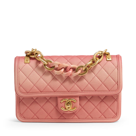 Chanel ombré sunset on the sea quilted caviar medium pink