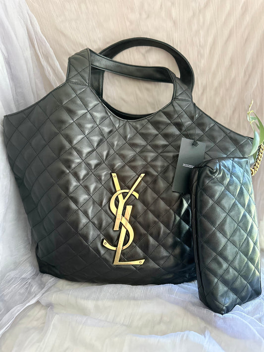 YSL Icare black lambskin