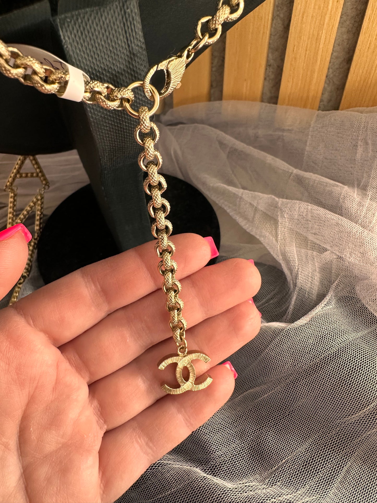 Chanel Runway Logo Drop necklace