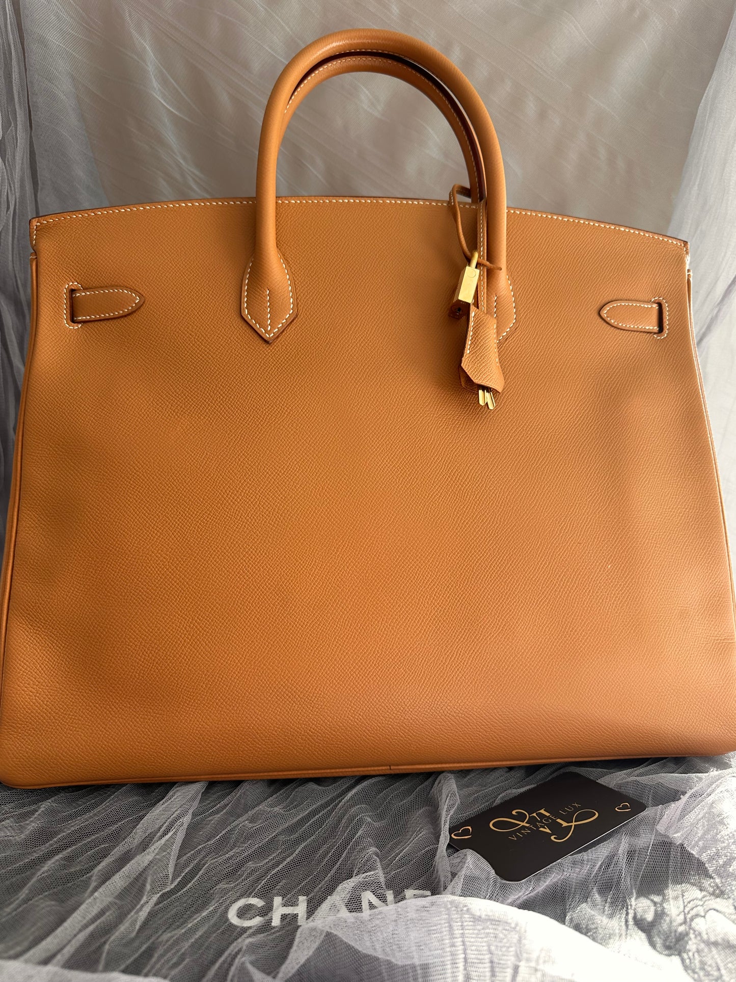 Hermes Birkin 40 Courchevel leather Natural □C