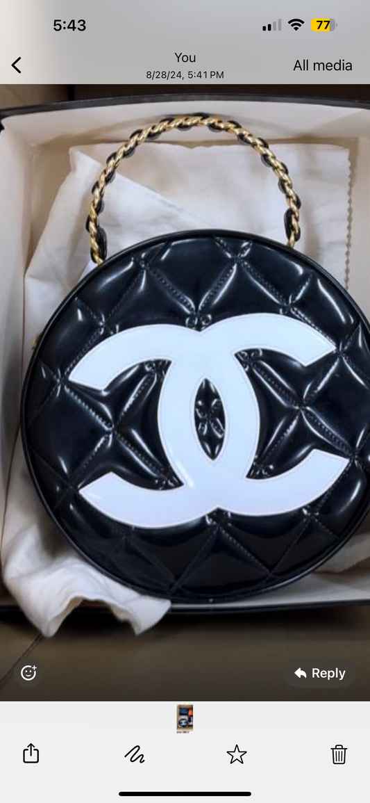 Chanel Rare Matelasse round vanity top handle