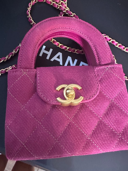 Chanel Mini Nano Kelly Shopper pink denim