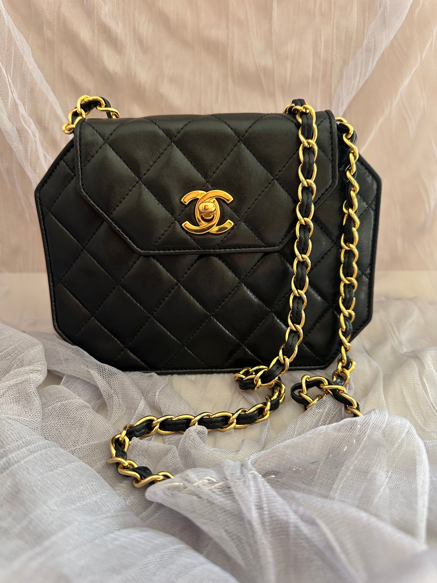 Chanel Lambskin Octagon ultra rare mini flap