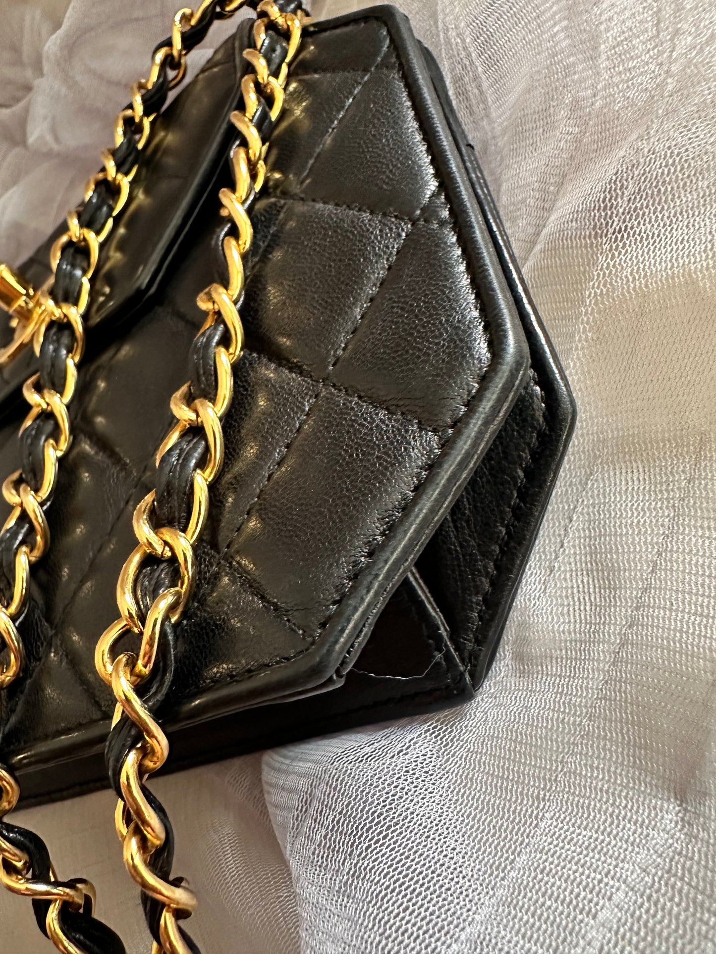 Chanel Lambskin Octagon ultra rare mini flap