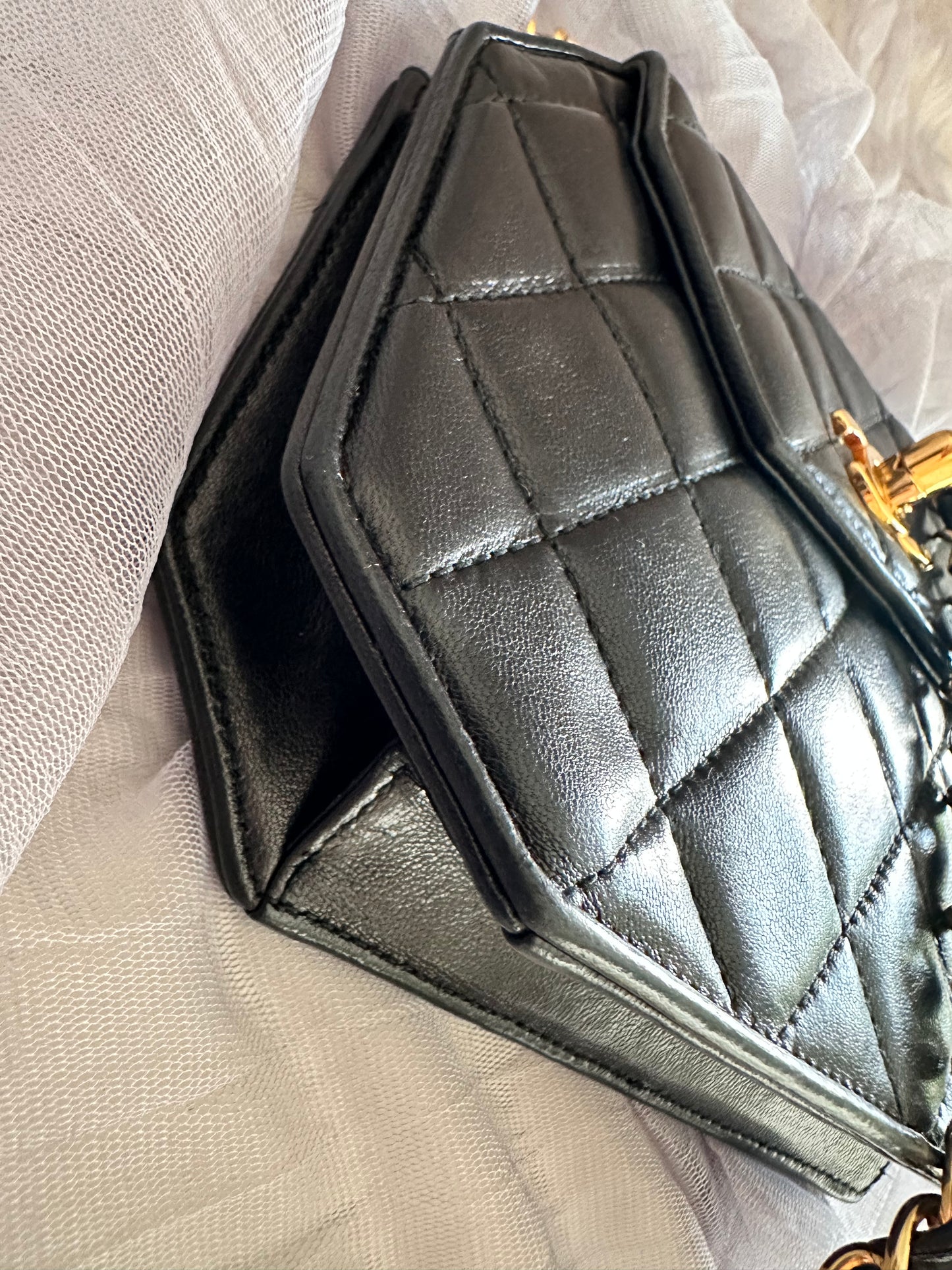 Chanel Lambskin Octagon ultra rare mini flap