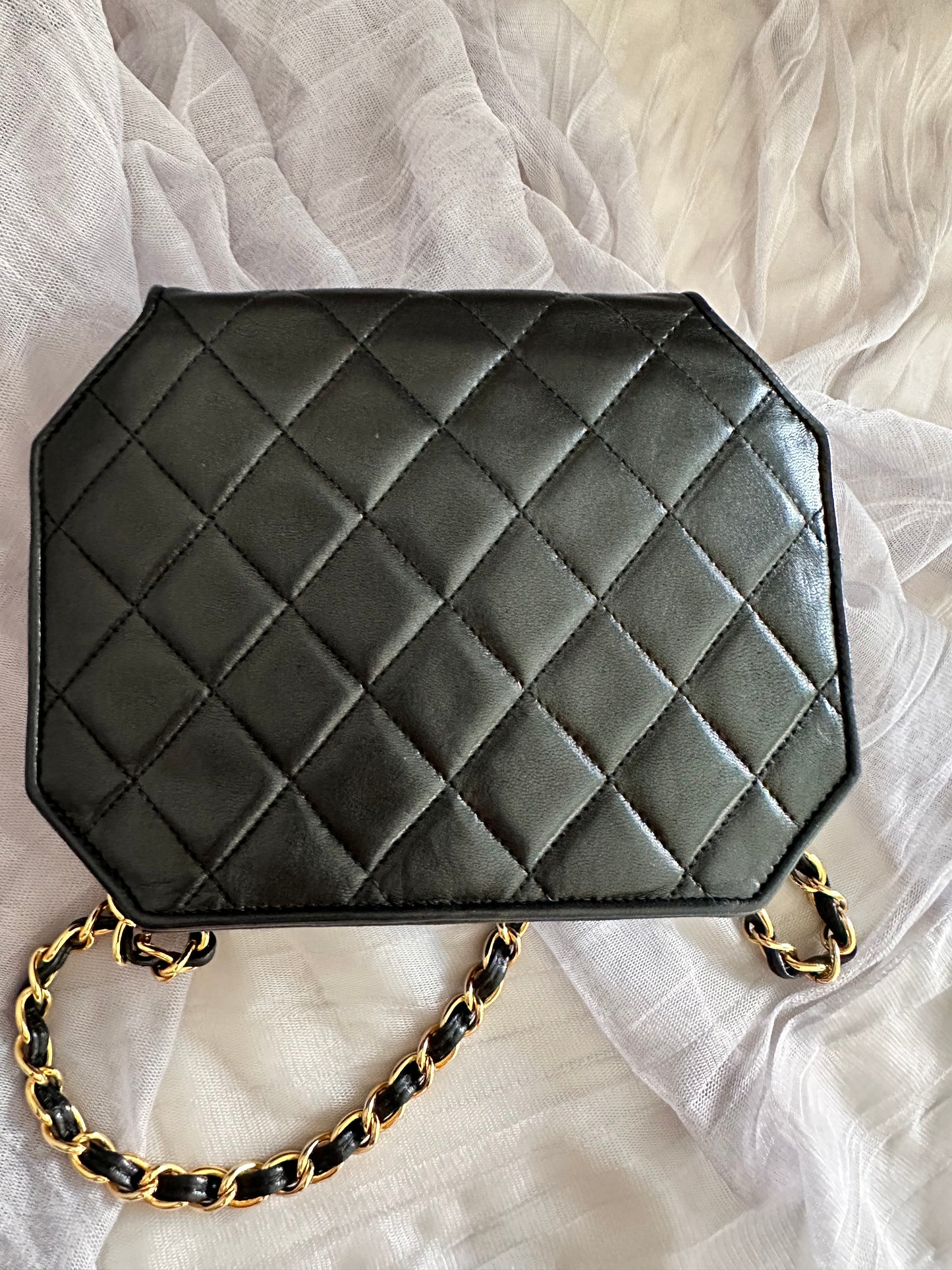 Chanel Lambskin Octagon ultra rare mini flap