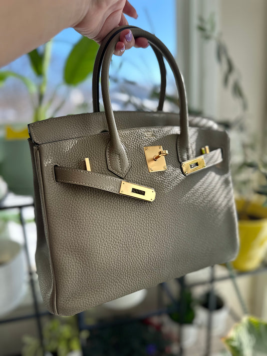 Hermes Birkin 30 Sauge Clemence Stamp A